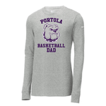 Nike Core Cotton Long Sleeve Tee (NKBQ5232, Purple Logo) - Bulldogs Basketball Dad