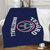 Micro Fleece Blanket - Tesoro Basketball on Blue