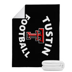 Micro Fleece Blanket (Black) - Double T Football