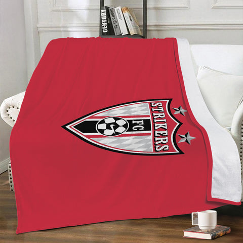 Micro Fleece Blankets - Strikers FC Shield on Red