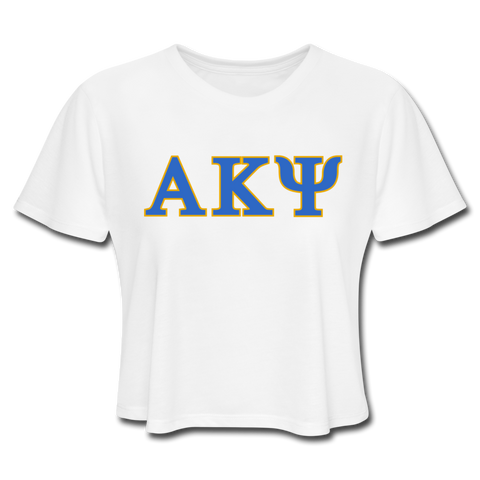 Women's Cropped T-Shirt - AKPsi - white