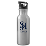 Water Bottle - Soccer - silver