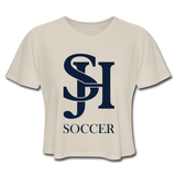 Women's Cropped T-Shirt - Soccer - dust