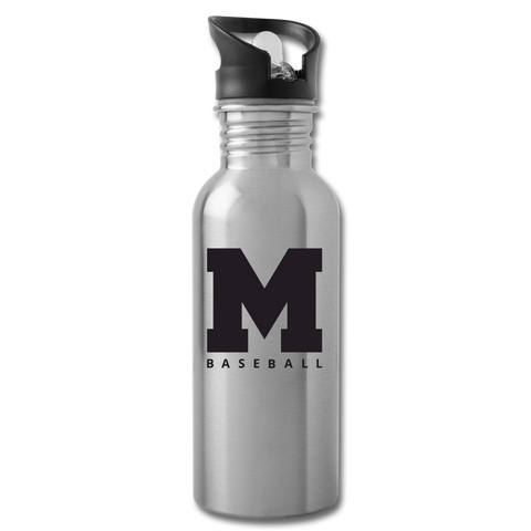 Water Bottle - M Baseball - silver