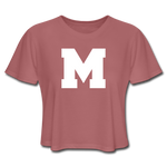 Women's Cropped T-Shirt - M (White Logo) - mauve