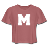 Women's Cropped T-Shirt - M (White Logo) - mauve