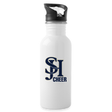 Stainless Steel Water Bottle with Straw 20oz - SJH Cheer - white