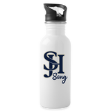 Stainless Steel Water Bottle with Straw 20oz - SJH Song - white