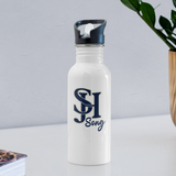 Stainless Steel Water Bottle with Straw 20oz - SJH Song - white