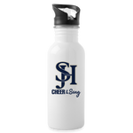 Stainless Steel Water Bottle with Straw 20oz - SJH Cheer & Song - white