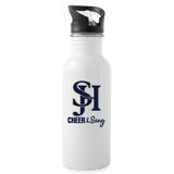 Stainless Steel Water Bottle with Straw 20oz - SJH Cheer & Song - white