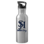 Stainless Steel Water Bottle with Straw 20oz - SJH Cheer & Song - silver