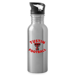 Stainless Steel Water Bottle with Straw 20oz - Double T Football - silver