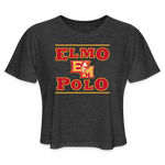 Bella+Canvas Women's Cropped T-Shirt (B8882) - ElMo EM Polo - deep heather