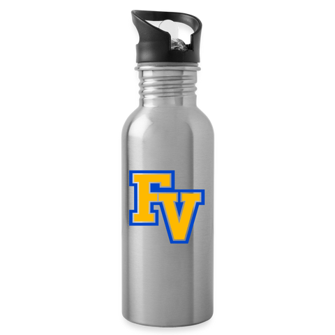 Stainless Steel Water Bottle with Straw 20oz – FV - silver