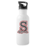 Water Bottle with Straw - S Rebels - white