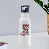 Water Bottle with Straw - S Rebels - white