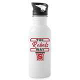 Water Bottle with Straw - Rebels Way - white