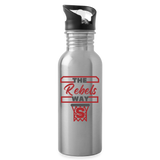 Water Bottle with Straw - Rebels Way - silver