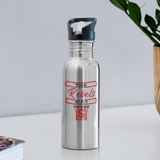 Water Bottle with Straw - Rebels Way - silver