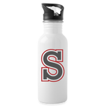 Water Bottle with Straw - S - white