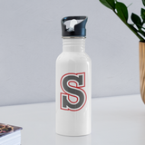 Water Bottle with Straw - S - white