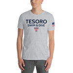 Unisex Basic Softstyle T-Shirt | Gildan 64000 - Tesoro Swim & Dive with USA Flag (Required)