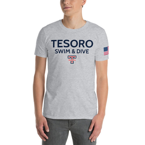 Unisex Basic Softstyle T-Shirt | Gildan 64000 - Tesoro Water Polo with USA Flag (Required)